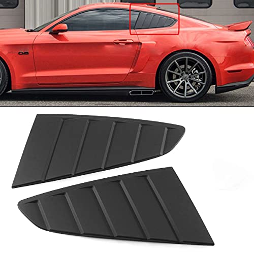 Hintere Seitenscheibe Louver Scoop Abdeckung für Ford Mustang 2 Door 2015-2020, Fensterlüfter für hintere Viertel-Seitenfenster, Scoop-Louver-Shutter-Abdeckung-Trim Fit