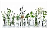 ARTland Spritzschutz Küche aus Alu für Herd Spüle 110x65 cm (BxH) Küchenrückwand mit Motiv Pflanzen Kräuter Gewürze Lavendel Basilikum Blumen H9KE