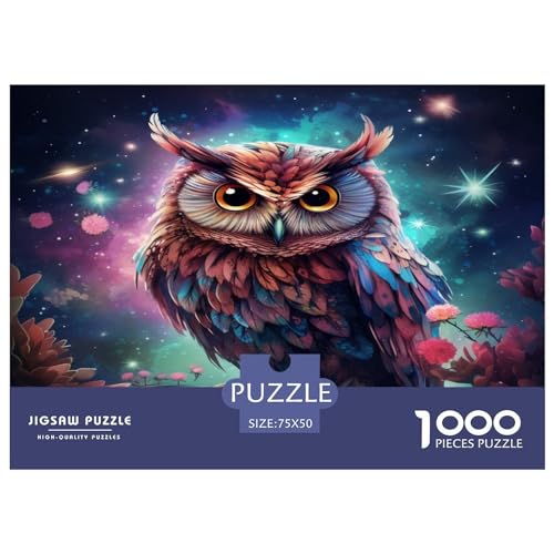 Galaxy Owl 1000 Teile Puzzles Für Erwachsene Wohnkultur Lernspiel Family Challenging Games Geburtstag Entspannung Und Intelligenz 1000pcs (75x50cm)