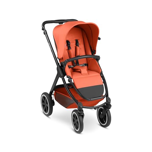 ABC Design Kinderwagen Samba – Kompakter All-Terrain Kinderwagen für Babys & Kleinkinder – inkl. Buggy Sportsitz, Luftkammerräder & höhenverstellbarer Schieber – Babywanne optional (carrot)