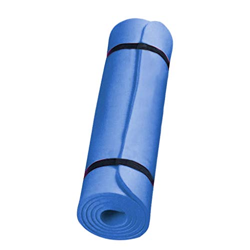 LEEDY Matten Umweltfreundliche rutschfeste Yogamatte Dicke und haltbare Yogamatte Anti-Rutsch-Sport-Fitness-Matte mit Komfortschaum und Tragegurten für Yoga und Pilates (183x60x0.4cm-Blue)