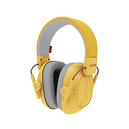 Alpine Muffy Lärmschutz Kopfhörer Kinder - Ohrenschützer Kinder von 3-16 Jahren – Geräuschdämmender Gehörschutz für Kinder - Komfortabler Gehörschutz Kind mit verstellbarem Kopfband - Gelb