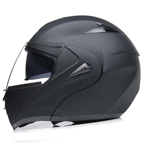 ZHXIANG Motorradhelm, Integral-Motorradhelm, hochklappbarer modularer Helm mit doppelter Sonnenblende, DOT/ECE-Zertifiziert, leichtes Belüftungsdesign, für Erwachsene Männer und Frauen P,S=55-56CM