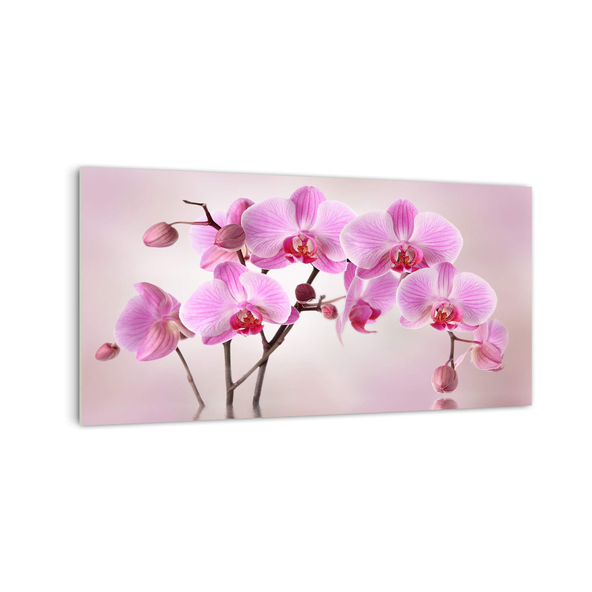 DekoGlas Küchenrückwand 'Orchideen auf Wasser' in div. Größen, Glas-Rückwand, Wandpaneele, Spritzschutz & Fliesenspiegel