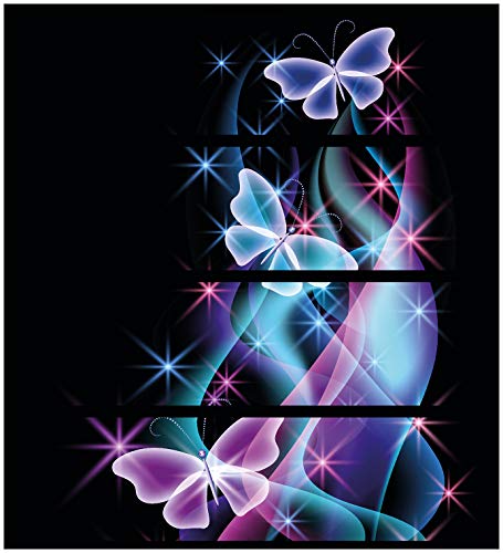 Wallario Möbelfolie/Aufkleber, geeignet für IKEA Malm Kommode mit 4 Schubfächern - Klebefolie Schmetterlinge in bunten, strahlenden Farben