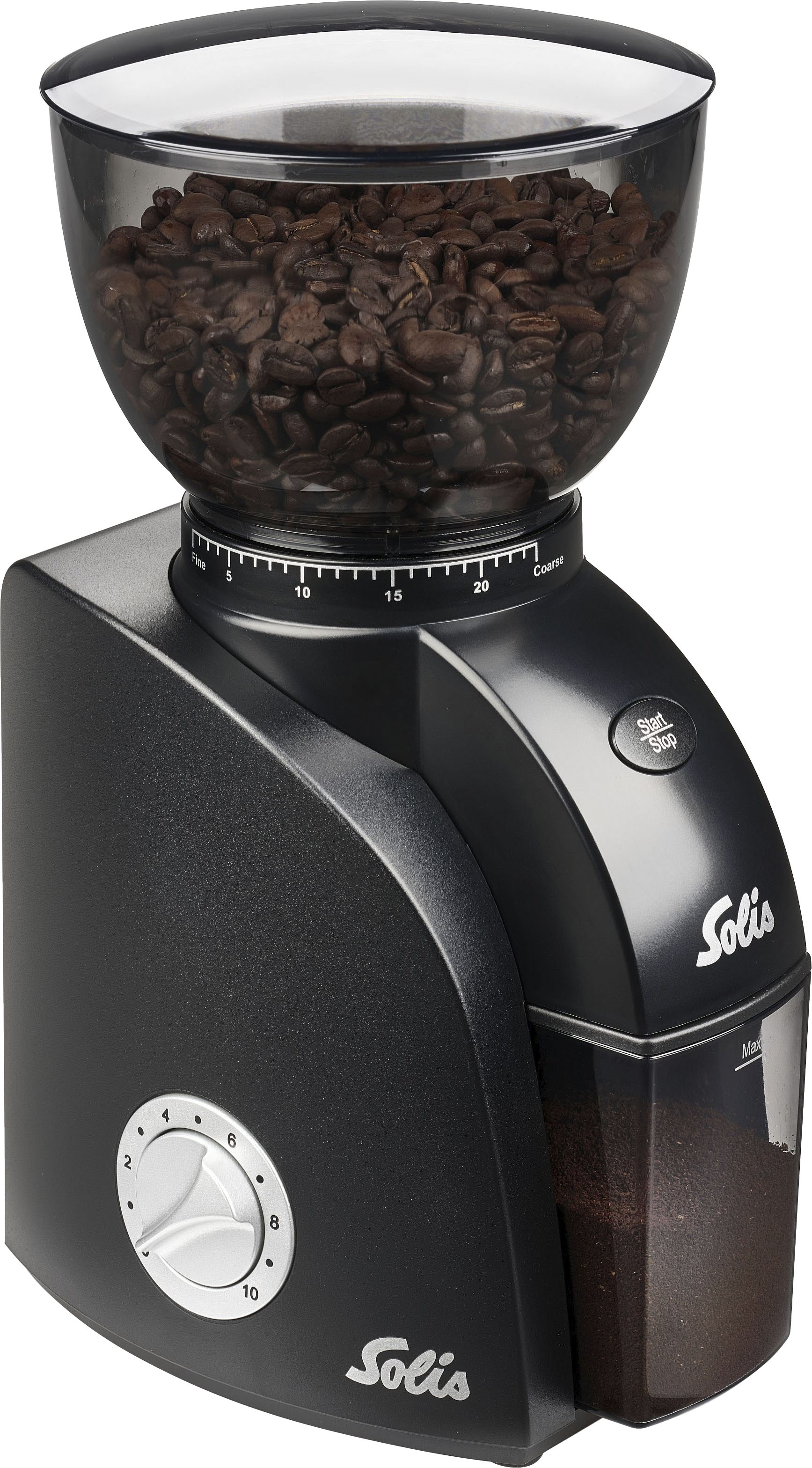 Solis Scala Plus Zero Static 1662 Mühle - 24 Mühlen, Zeitschaltuhr, Schutz gegen statischen Kaffee, Start-/Stopptaste, Kaffeebohnenbehälter 300 Gramm, leicht zu reinigen.