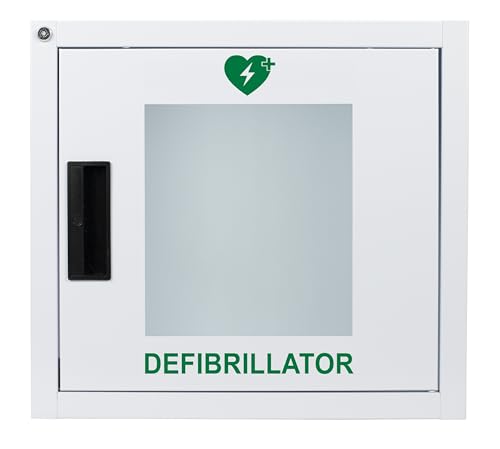 MedX5 (Upgrade 2019) universal Defibrillator Metall Wandkasten für Innen, pulverbeschichtet für alle AED's ohne Alarm