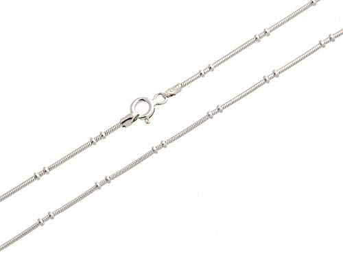 Schlangenkette mit Kugeln Silberkette - Breite 1,3mm - 925 Silber Länge wählbar von 38cm-100cm