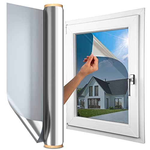 MARAPON® Spiegelfolie selbstklebend [60x200 cm] - Spiegelfolie Fenster Sichtschutz UV-Schutz, Infrarot - Wärmeschutzfolie Dachfenster