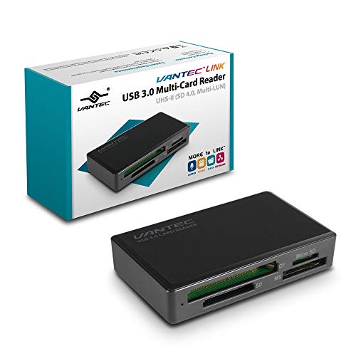 Vantec USB 3.0 Multi-Kartenleser UHS-II, SD 4.0, Multi-LUN (UGT-CR615), schwarz