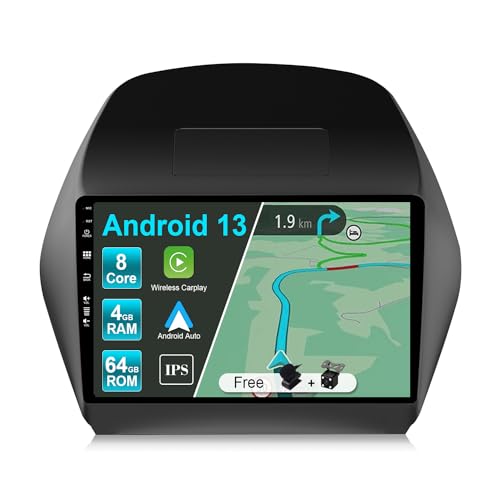 JOYX Autoradio Android 10 Passt für Hyundai IX35 (2010-2017) - [4G+64G] - Eingebaut DSP/Carplay/Android Auto - LED Kamera MIC KOSTENLOS - 10.1 Zoll 2 Din - Mit Lenkradsteuerung 4G WiFi Bluetooth DAB