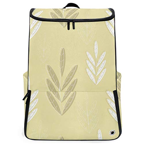 FANTAZIO Laptop-Rucksack, hübsche Goldfarbene Blumen, strapazierfähig, für Schule und Schule, für Outdoor, Camping, passend für bis zu Notebook