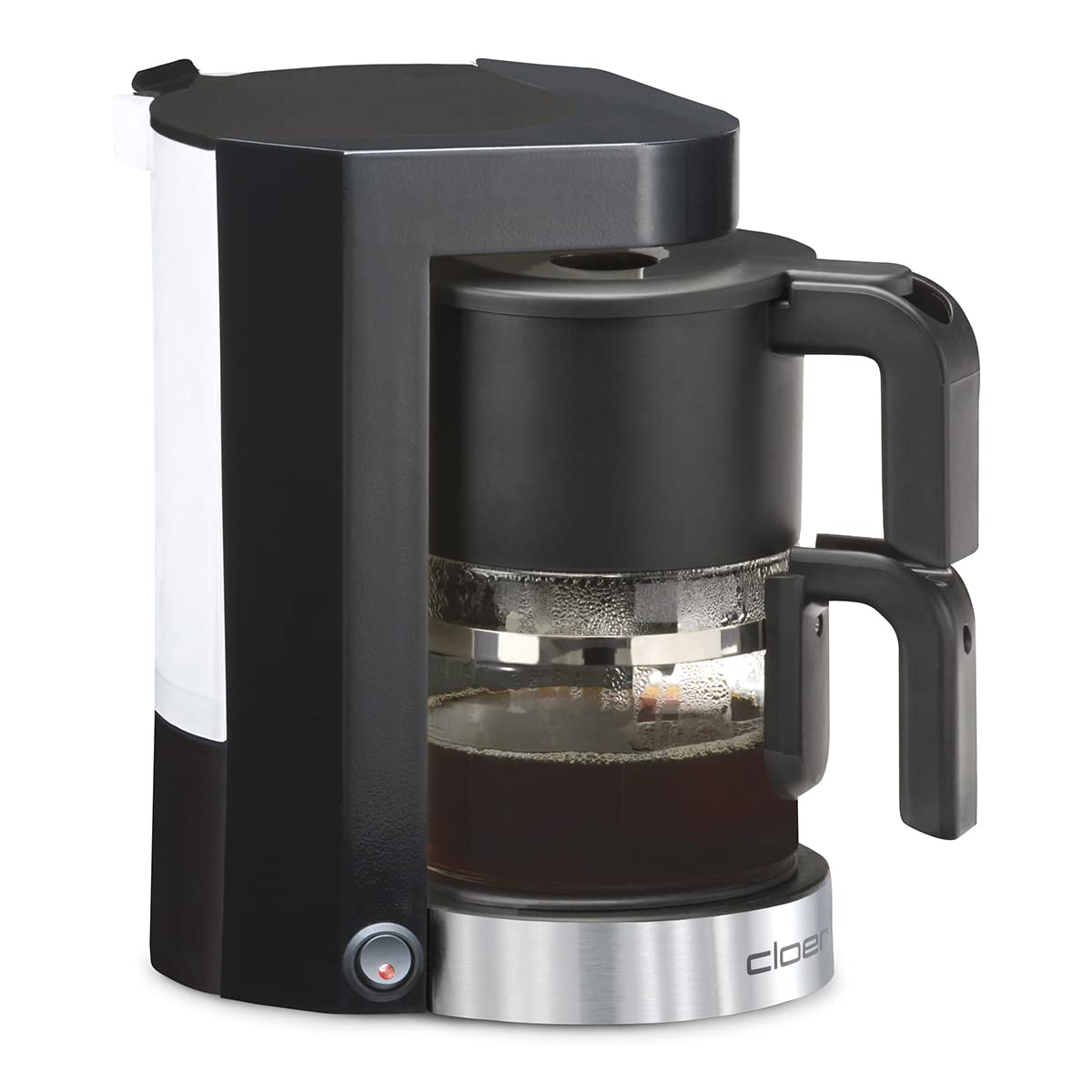 Cloer 5990 Filterkaffeemaschine mit Warmhaltefunktion, 800 W, 5 Tassen, Filtergröße 1x2, Schwarz