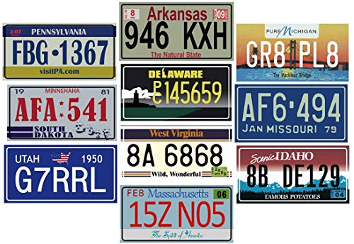 - Lot von 10 USA Autokennzeichen in Metall - Repliken von echten amerikanischen Kennzeichen (V6 + V7)