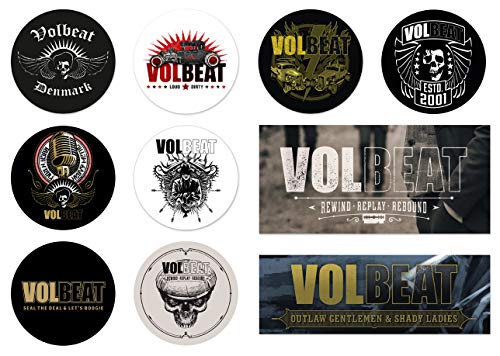 Volbeat 10er Set Denmark Rewind Rebound Sticker Aufkleber wasserfest