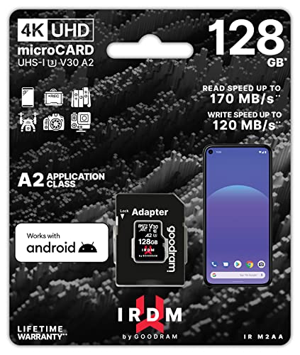 GoodRam IRDM UHS-I U3 A2 Micro SD 128GB c/adap