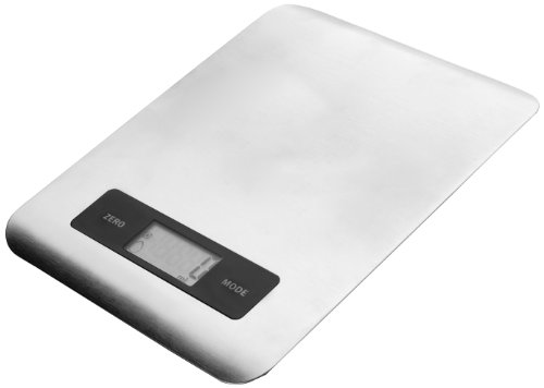 IBILI Digitale Küchenwaage extradünn 21,5x17 cm, Edelstahl, Silber/schwarz, 21.5 x 17 x 4 cm