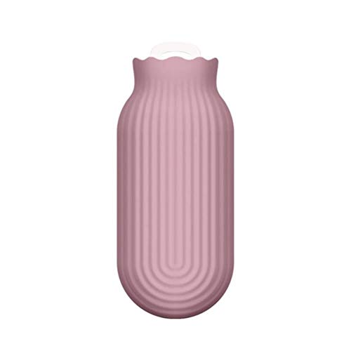 UKKD Wärmflasche Heißwasserflasche Tragbare Dicke Silikonkautschuk Warmwasserflasche Bewässerung Handwärmer Warmkrieg 1Pc