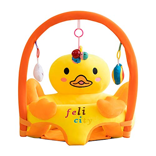 Cartoon Baby Plüsch Stuhl Sofa Infant Learning Sitz Stuhl Baby Spielzeug Support Sitz Training Stützfütterung (Ente mit Stange)