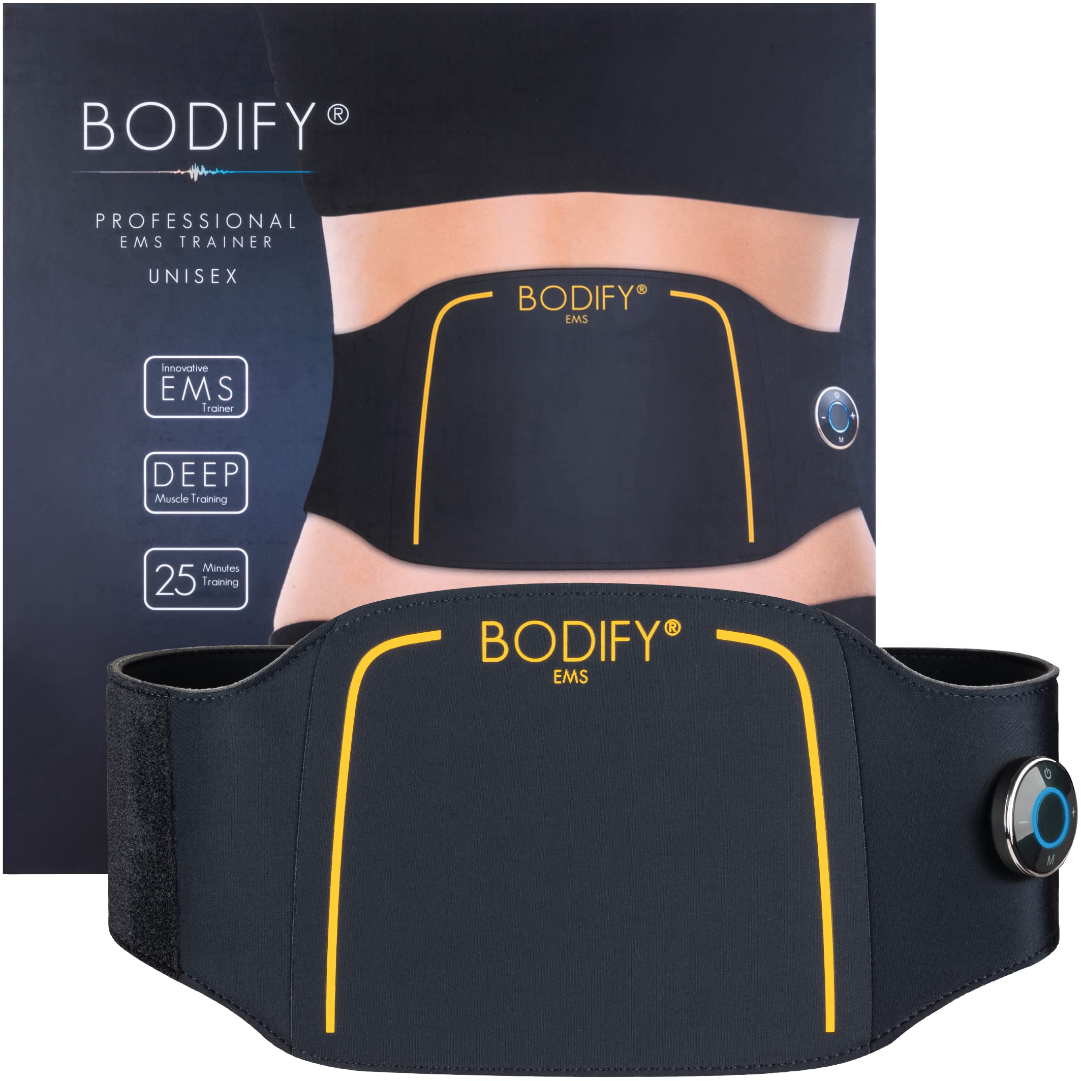 Bodify EMS Rückentrainer Pro - Gezielte Stimulation der Rücken Muskulatur! - Muskelaufbau und verbesserte Haltung - EMS Training - Rückenmuskeltrainer - für Männer und Frauen DAS ORIGINAL