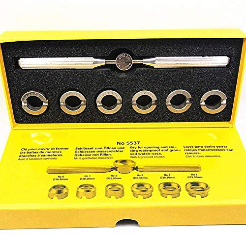 Uhr Rückschale Öffner Entferner, 7 Stück Verschiedene Größen mit Aufbewahrungstasche Uhrmacher Reparatur Werkzeug Kit mit Ideal für Rolex Tudor - Silber