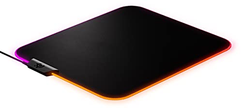 SteelSeries QcK Prism Cloth M - Gaming Mauspad – 2 Zonen RGB-Beleuchtung – Mittelgroße (320mm x 270mm x 6mm)