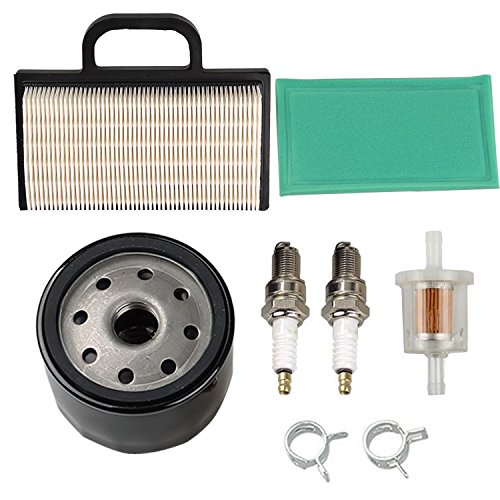OxoxO 698754 273638 Air Filter 691035 Fuel Filter 696854 Oil Filter Spark Plug Compatible with Briggs & Stratton Intek Extended Life Series V-Twin 18-26 HP Lawn Mower