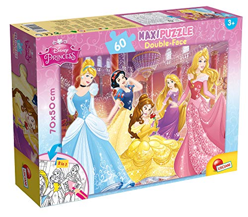 Lisciani De 2 Caras Coloreable Princesa, Piezas 48250 Puzzle 2 in 1 doppelseitig 60 Stück Prinzessinnen