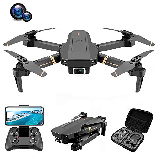 MOZUN Mini-Drohne Und Kamera, Klappbares Unbemanntes Vierachsiges Luftfahrzeug, Weitwinkelkamera 1080P WiFi FPV-Drohne