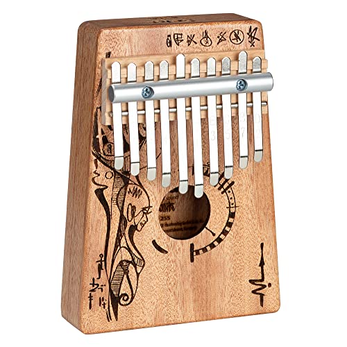 Sela Art Series Kalimba 10 Peaceful Mind - Klavier-Instrument mit 10 Metallzungen - hochwertiges Mahagoni-Instrument für Anfänger & Fortgeschrittene - exotische Klänge in C-Dur