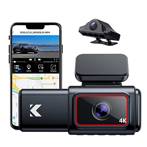 KINGSLIM D6 3 Lens Auto-Dashcam - 2K+1080P+2K Vorne Innen und Hinten, Infrarot-Cut Nachtsicht, 24/7 Parkmodus, Auto Kamera mit GPS WiFi