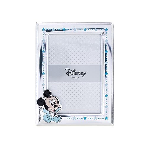 VALENTI & CO. Disney Baby - Mickey - Bilderrahmen in Silber für Kinder, Geschenkidee für Taufe, Geburt oder Geburtstag (13x18 cm)