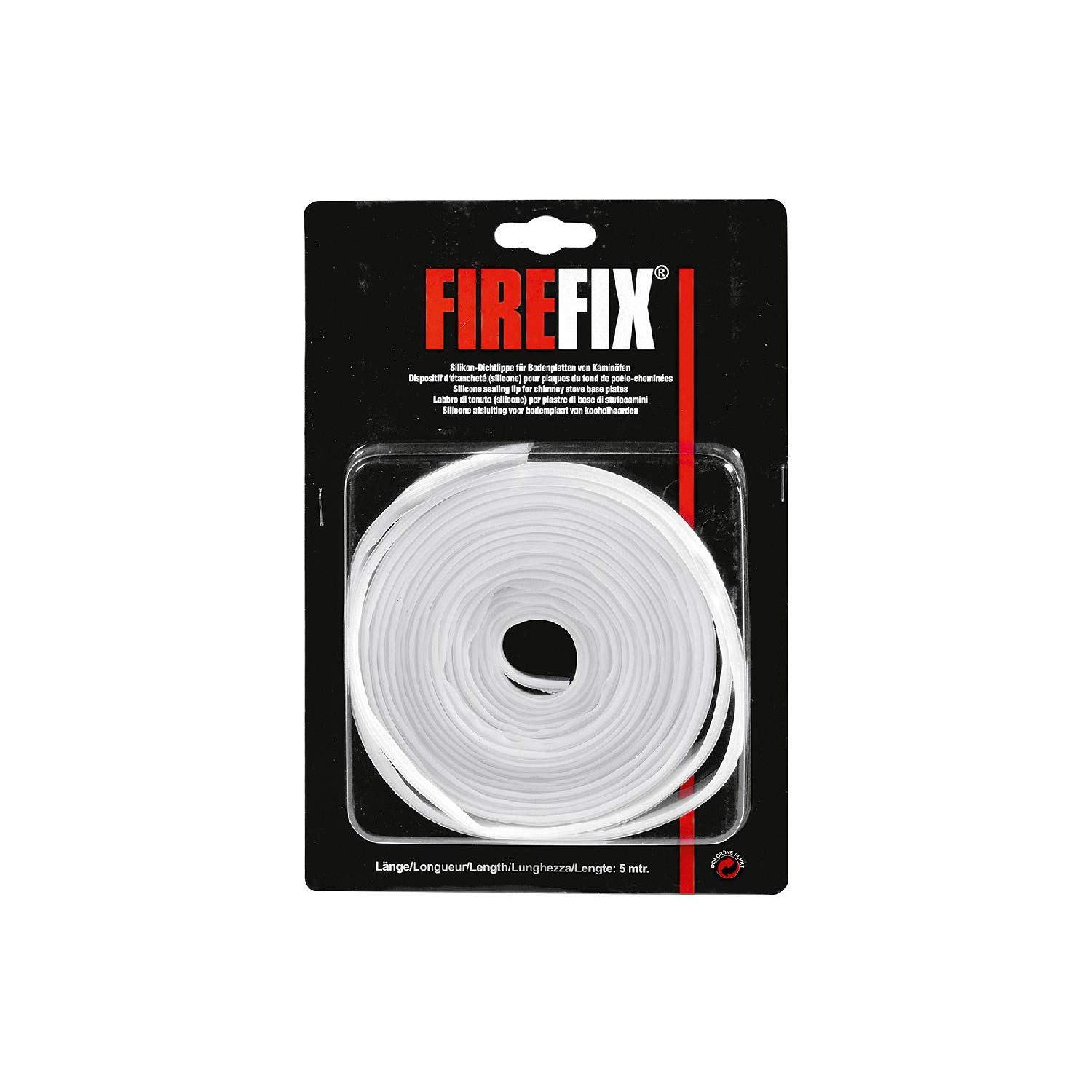 FIREFIX 1950/D Silikon-Dichtlippe, elastisch, selbstklebend, transparent-Schmutzschutz für Glasbodenplatten