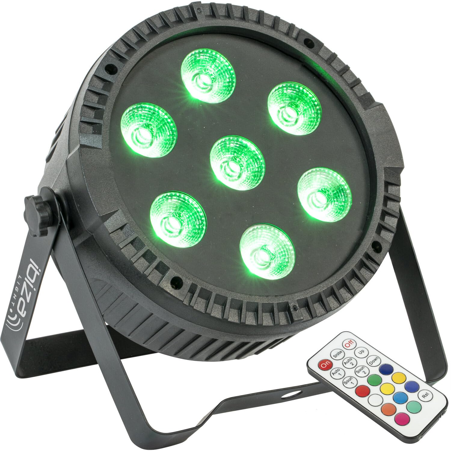 IBIZA THINPAR7X6-RGBW LED PAR Scheinwerfer Disco DJ Party Club Effekt Floorspot Effektlicht Fernbedienung DMX Stroboskop