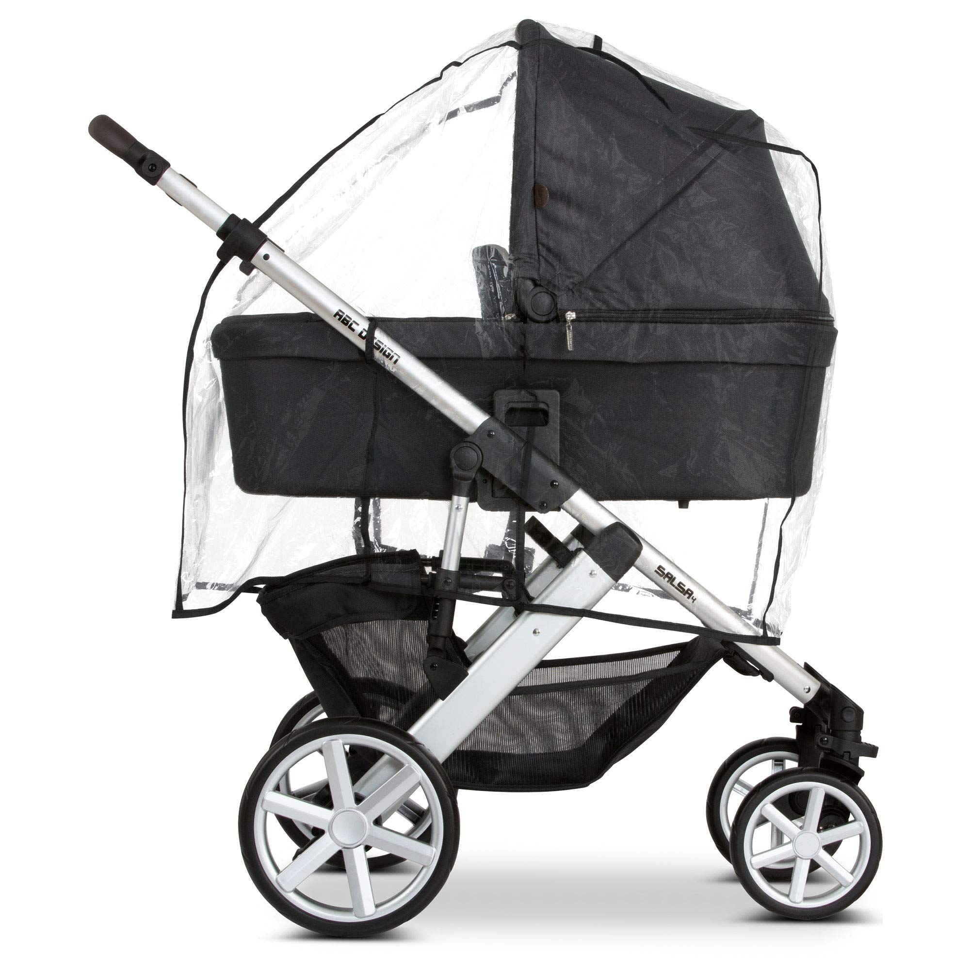 ABC Design Universal Regenschutz – für Kinderwagen mit Babywanne & Sportsitz – Schadstofffrei – Farbe: transparent