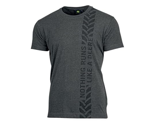 JOHN DEERE Graues T-Shirt Nothing Runs Like a Deere - Größe S-XXL (DE/NL/SE/PL, Alphanumerisch, L, Regular, Regular, Baumwolle)