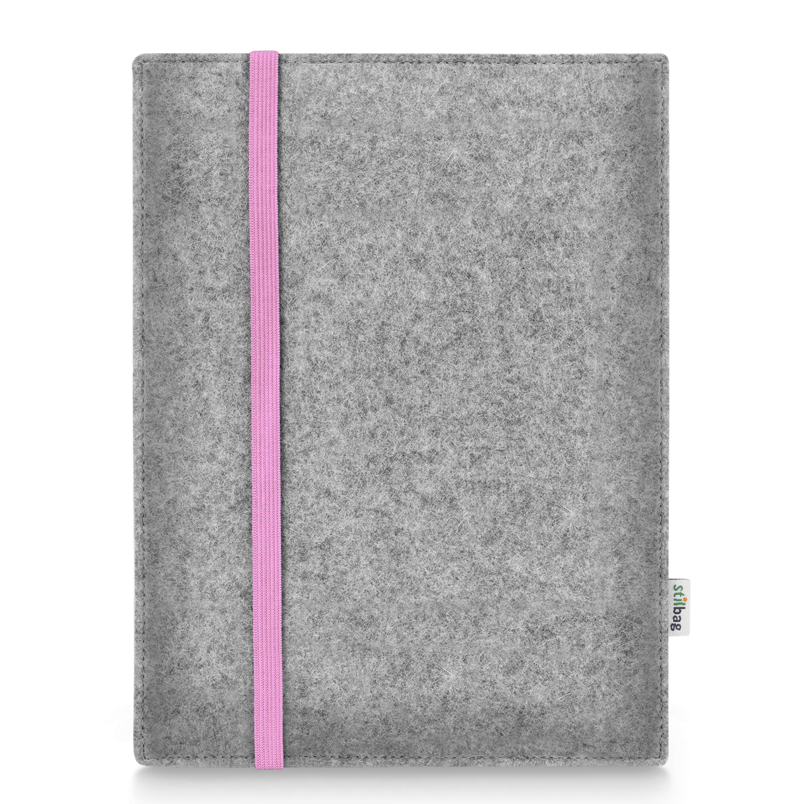 Stilbag Hülle für Apple iPad Pro 10.5 | Etui Case aus Merino Wollfilz | Modell Leon in hellgrau/rosa | Tablet Schutz-Hülle Made in Germany