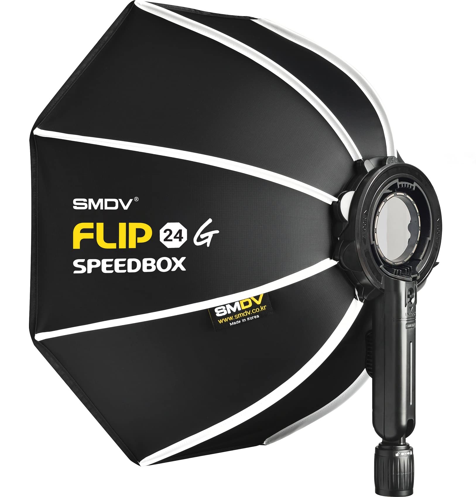 Impulsfoto SMDV Softbox Speedbox-Flip 24 | 60 cm Ø | 525 x 130 mm | Einsatzbereit in 1 Sek. | Mit Adapter für Profoto A1