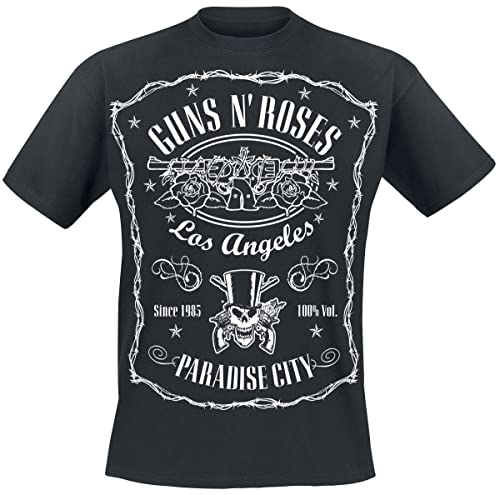 Guns N' Roses Paradise City Label Männer T-Shirt schwarz L 100% Baumwolle Band-Merch, Bands