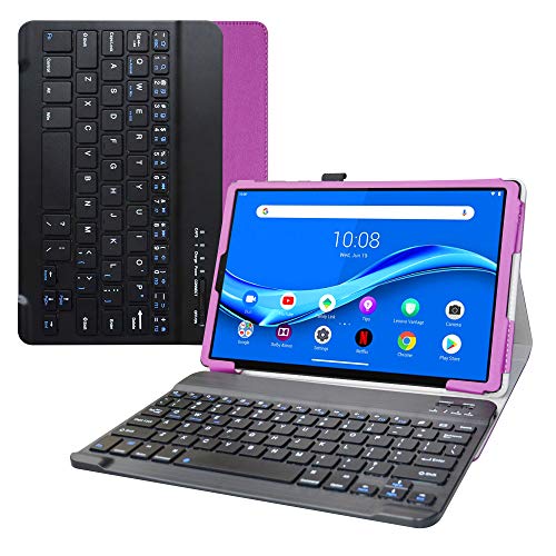Kompatibel mit Tab M10 Plus Bluetooth Keyboard hülle,LiuShan Abnehmbare Bluetooth Tastatur hülle mit Ständer für 10.3" Lenovo Tab M10 Plus/Smart Tab M10 Plus Tablet(Not fit Smart Tab M10),Violett