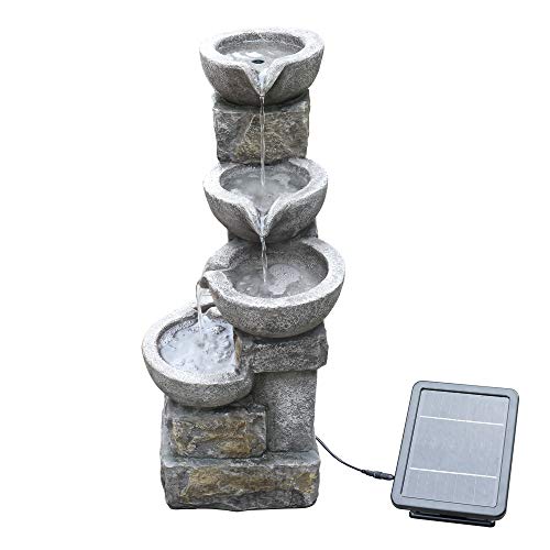 VORVERKAUF Solar-Wasserbrunnen für den Garten/Wintergarten Ornament Stein PT-SF0006