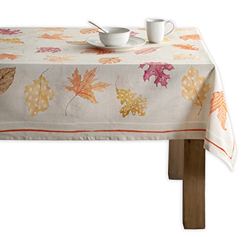 Maison d' Hermine Colors of Autumn 100% Baumwolle Tischdecke für Küche | Abendessen | Tischplatte | Dekoration Parteien | Hochzeiten | Thanksgiving / Weihnachten (Rechteck, 140 cm x 180 cm)
