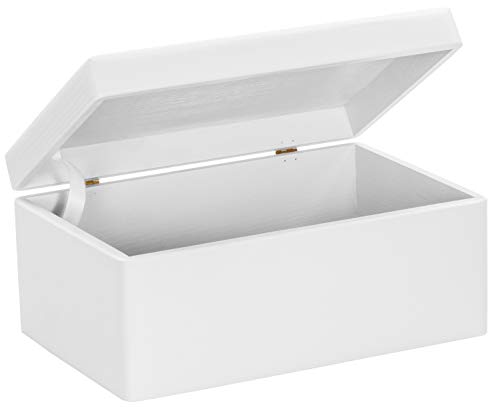 LAUBLUST Große Holzkiste mit Deckel - 30x20x14cm, Weiß, FSC® | Allzweck-Kiste aus Holz - Aufbewahrungskiste | Geschenk-Verpackung | Deko-Kasten zum Basteln | Spielzeug-Truhe | Erinnerungsbox