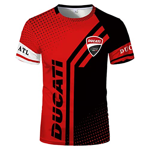 Herren-Kurzarmhemd T-Shirt für 3D-Ducati Bedruckte atmungsaktive Hemden Lässige Sportoberbekleidung Rundhalstrikot – Geschenk für Teenager-F||5XL