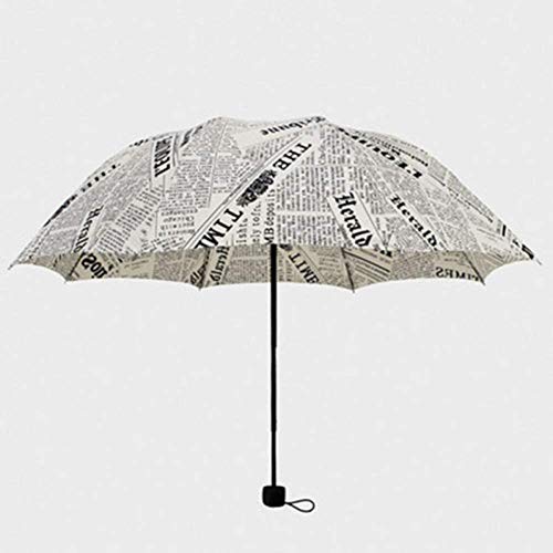 ZJJJD Regenschirm Sturmsicher Lightweight Wunderschönen Rutschsicherem Premium Qualität Zeitung Regenschirm Regen Damenstift Mini Kinderschirm Faltbarer Sonnenschirm Regen Damen Regenschirm-beige