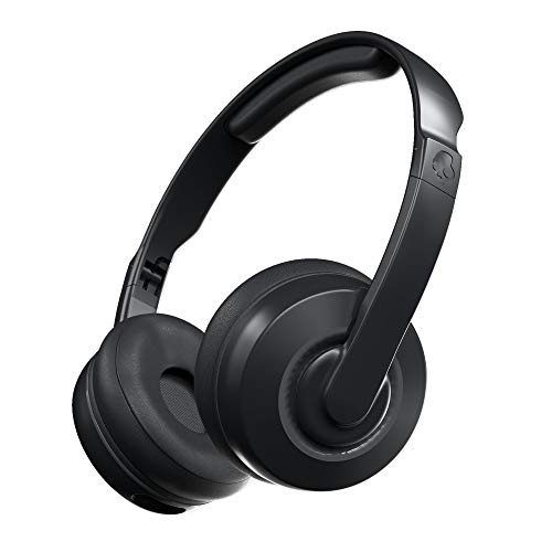 Skullcandy Bluetooth Cassette Wireless On-Ear-Kopfhörer mit Mikrofon, bis zu 22 Stunden Akkulaufzeit mit abnehmbarem AUX-Kabel und zusammenfaltbarem Design, Schwarz/Grau