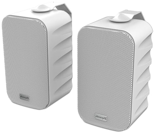 Audibax Delta 42 BT WhiteBluetooth-Lautsprecher, Hochleistungs-Aktiv-Lautsprecher für die Wand, Bluetooth-kompatibel, hoher Frequenzbereich (90 Hz - 20 kHz), Surround-Sound