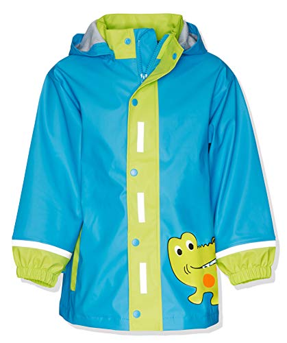 Playshoes Kinder Regenjacke mit Abnehmbarer Kapuze, Regen-Mantel für Mädchen und Jungen, mit Krokodil-Motiv