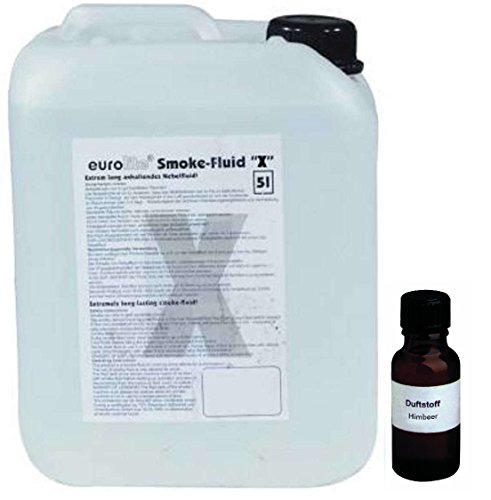 5 Liter Eurolite X (Extrem A2) Nebelfluid + 30 ml Duftstoff Himbeere, Smoke-Fluid, Nebel-Fluid-Flüssigkeit für Nebelmaschine