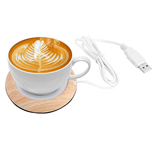 Haofy USB-Kaffeetassenwärmer für Tassen, Holzmaserung (Walnuss, klar)
